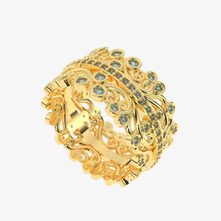 Gold Ring with Emerald Detail