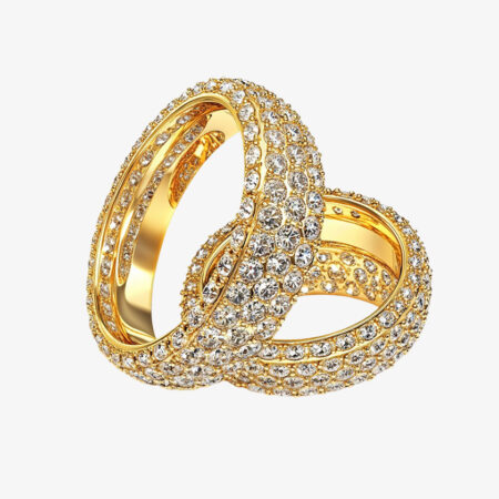 Crystal Accent Gold Hoops