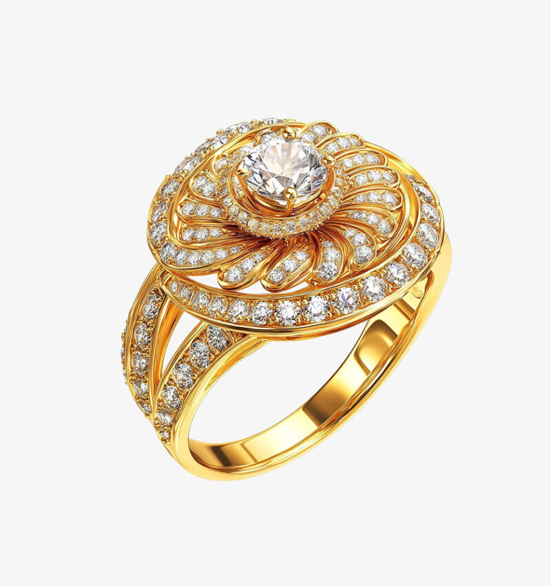24k Gold Rose Ring