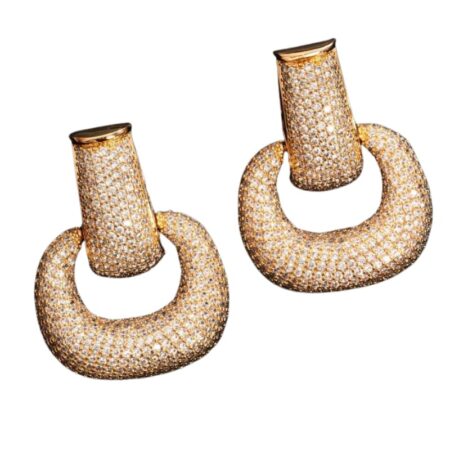 Brinco Elo Dourado Cravejado