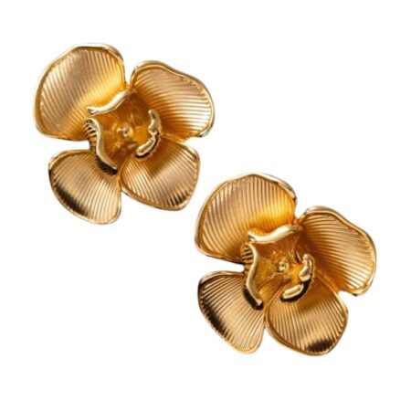 Brinco Flor Dourada Realce